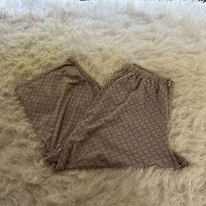 Marilyn Monroe Sleepwear Capri Pajama Pants Taupe white Floral Size M